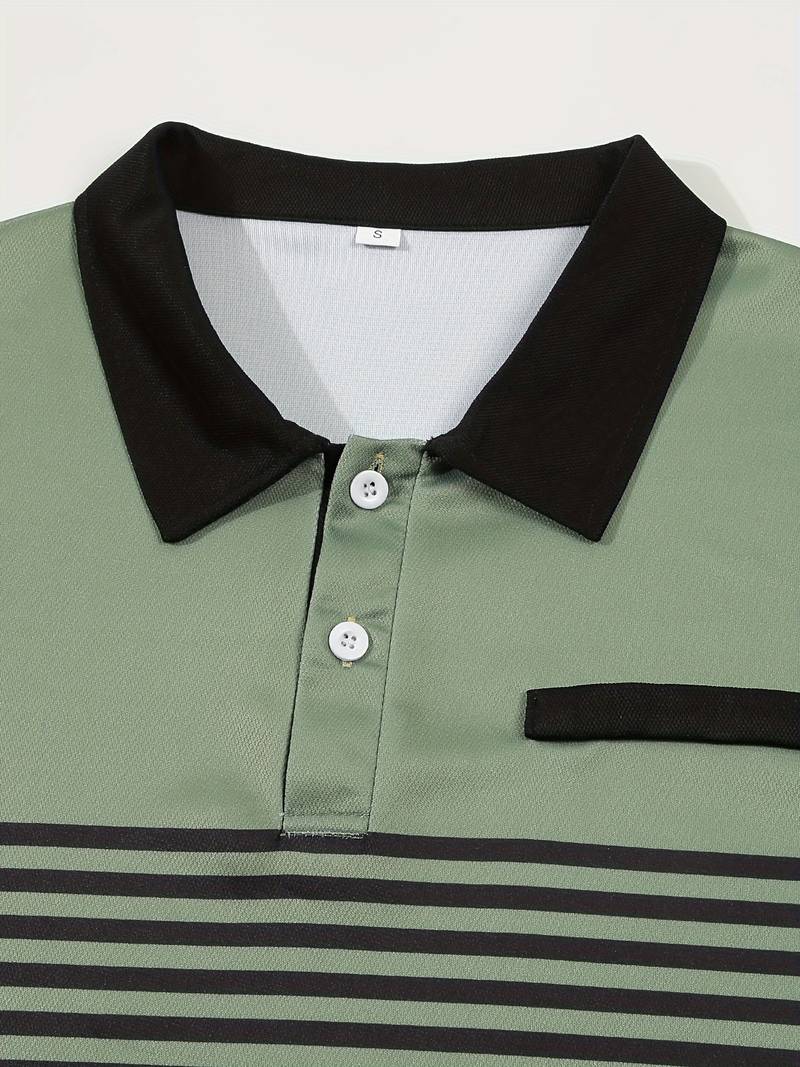 Leon – Lässiges Kurzarm-Streifen-Poloshirt Für Herren