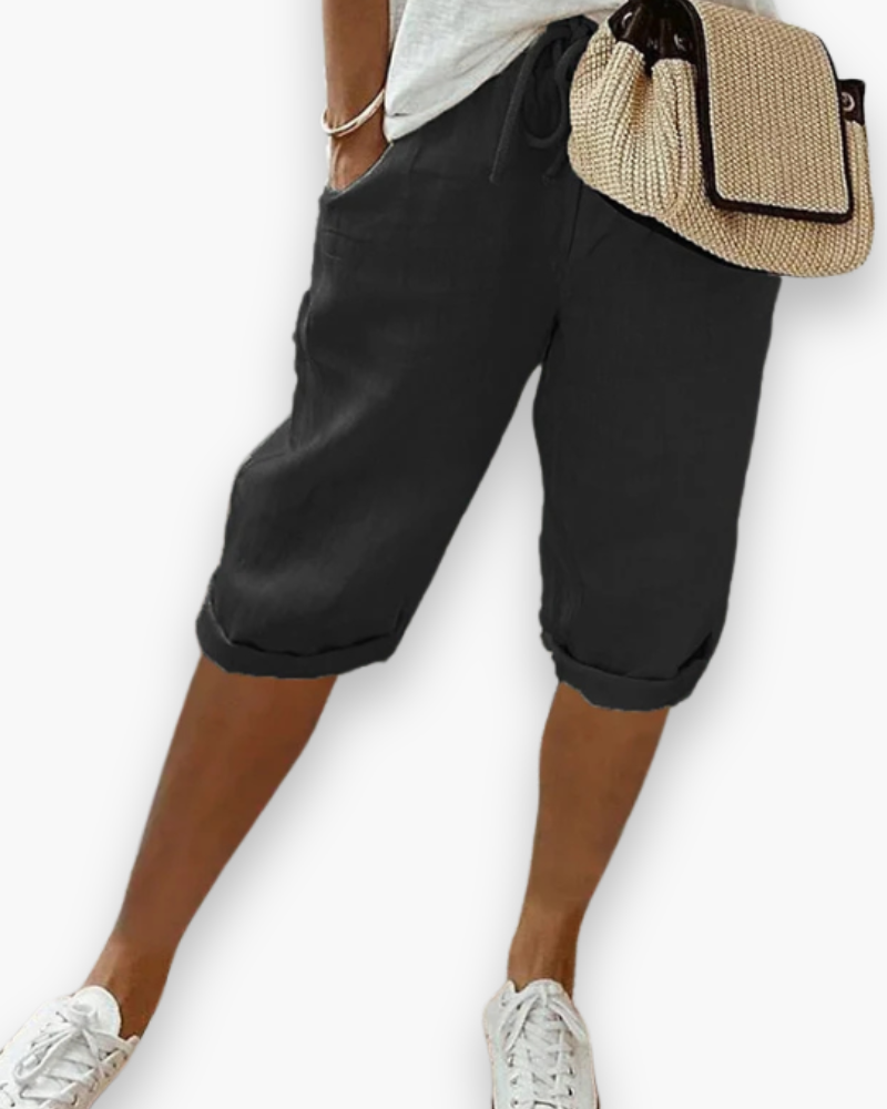 Damen Bequeme Knie-Länge Hose | Sommerliche Hosen für Damen