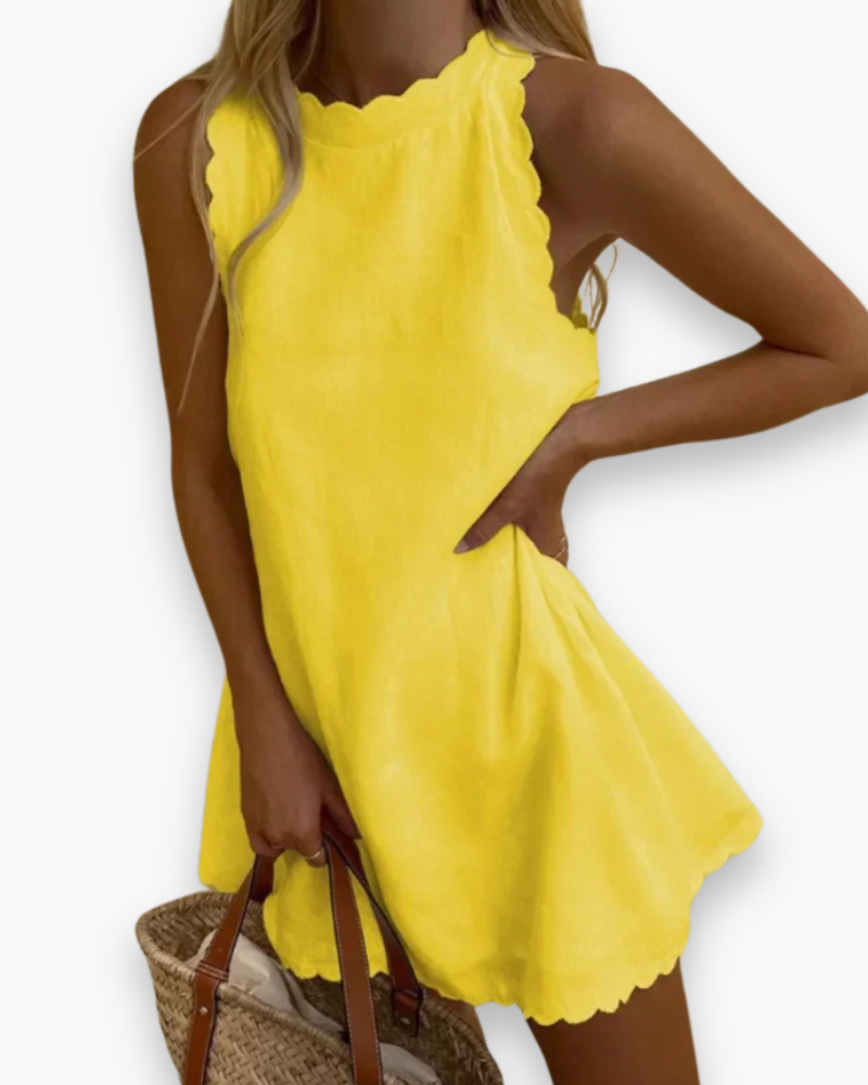 Damen Elegantes Welliges Kleid | Mini Sommerkleid