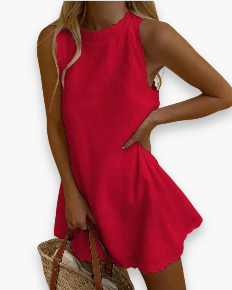 Damen Elegantes Welliges Kleid | Mini Sommerkleid