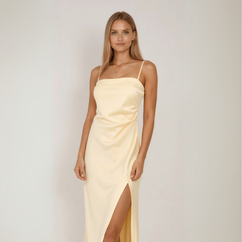 Abendkleid Spaghettiträger | Thigh Slit für Partys und Events
