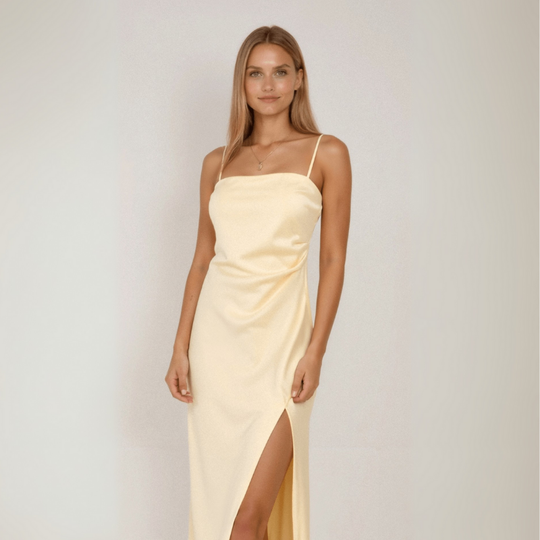 Abendkleid Spaghettiträger | Thigh Slit für Partys und Events