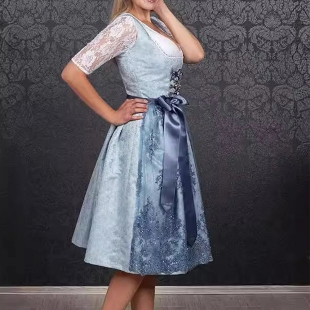 Damen Dirndl Kleid | Quadratischer Ausschnitt