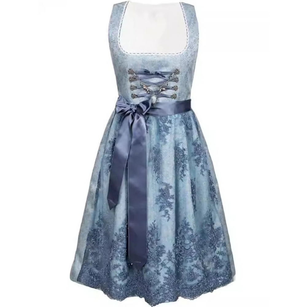 Damen Dirndl Kleid | Quadratischer Ausschnitt