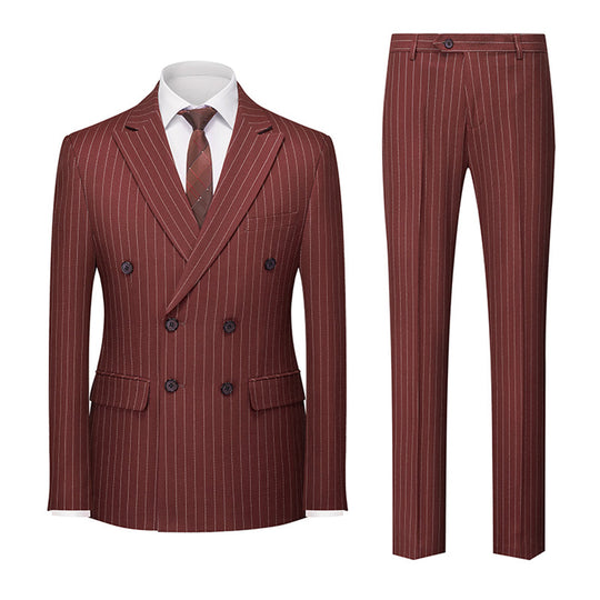 Herren Anzug 2-teilig Slim Fit | Hochzeitsgäste Zweireihig Gestreift