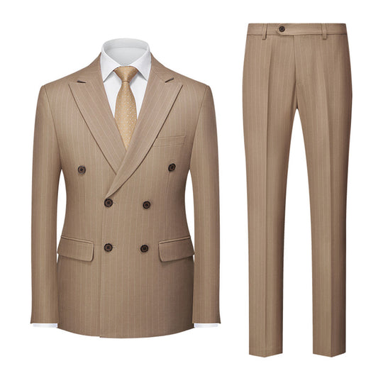 Herren Anzug 2-teilig Slim Fit | Hochzeitsgäste Zweireihig Gestreift