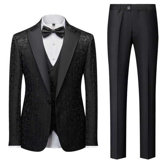 Herren Anzug 3-teilig Slim Fit | Hochzeitsgäste Gemustertes Formelles