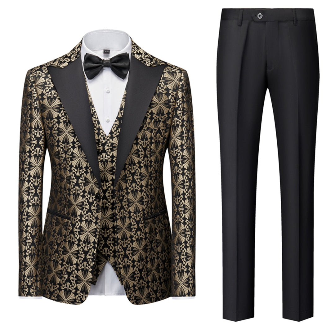 Herren Anzug 3-teilig Slim Fit | Hochzeitsgäste Gemustertes Formelles