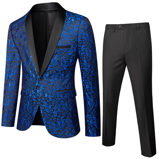 Herren Anzug 2-teilig Slim Fit | Hochzeitsgäste Blumenmuster
