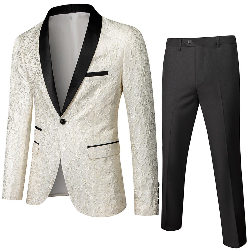 Herren Anzug 2-teilig Slim Fit | Hochzeitsgäste Blumenmuster