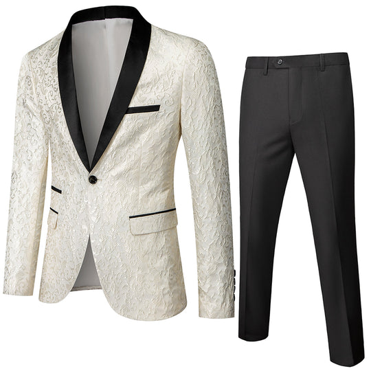Herren Anzug 2-teilig Slim Fit | Hochzeitsgäste Blumenmuster