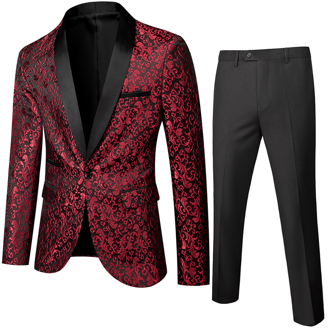 Herren Anzug 2-teilig Slim Fit | Hochzeitsgäste Blumenmuster