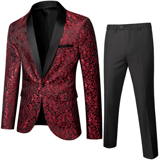 Herren Anzug 2-teilig Slim Fit | Hochzeitsgäste Blumenmuster