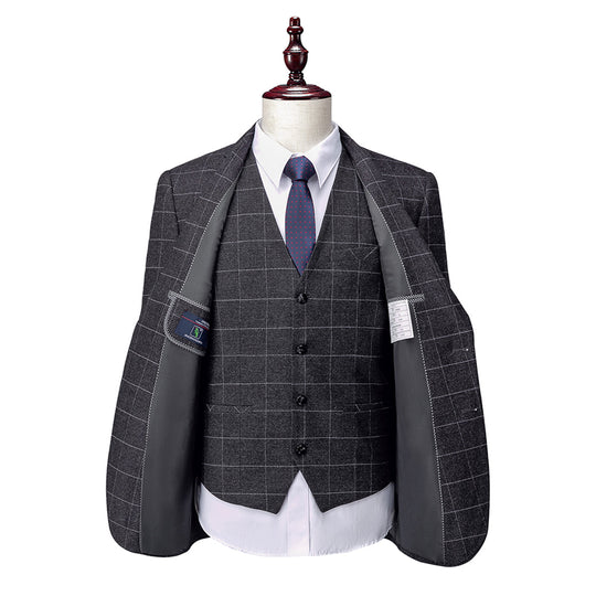 Herren Anzug Slim Fit 3-teilig | Hochzeitsgäste Kariertes Design