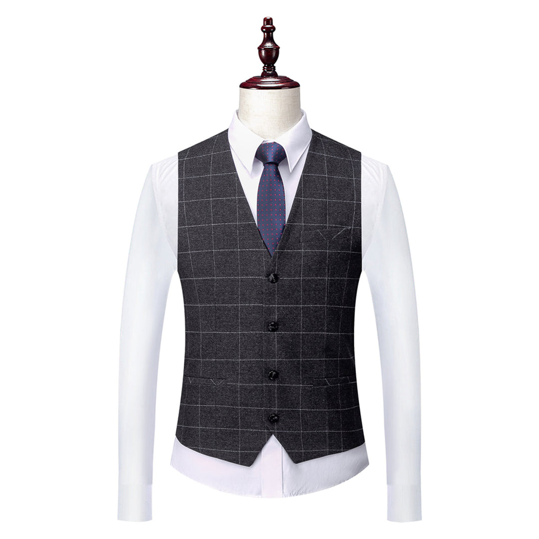 Herren Anzug Slim Fit 3-teilig | Hochzeitsgäste Kariertes Design