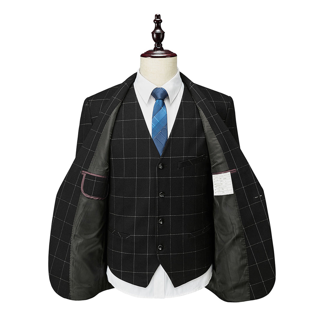 Herren Anzug 3-teilig Slim Fit | Hochzeitsgäste Karo Muster