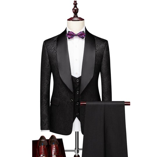 Herren Anzug 3-teilig Slim Fit | Hochzeitsgäste Mit Muster