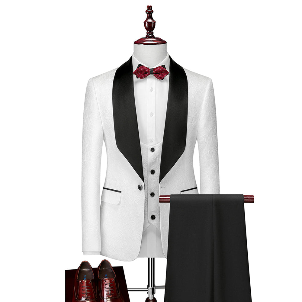 Herren Anzug 3-teilig Slim Fit | Hochzeitsgäste Mit Muster