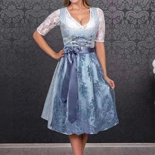 Damen Dirndl Kleid | Quadratischer Ausschnitt