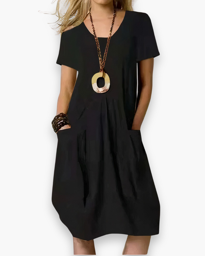 Damen Bequemes A-Line Kleid | Midi