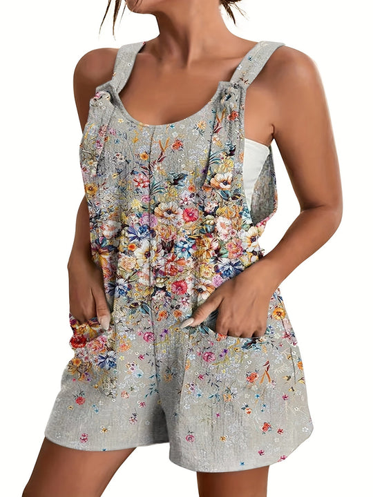 Zara – Fröhlicher Kurzer Jumpsuit Mit Blumen Und Verspielten Details