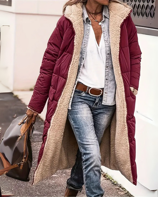 Winterjacke Damen Lang Kapuze | Offenes Design