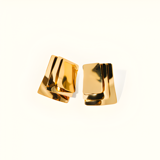 Damen Ohrringe | Geometrische Lagen Ohrstecker