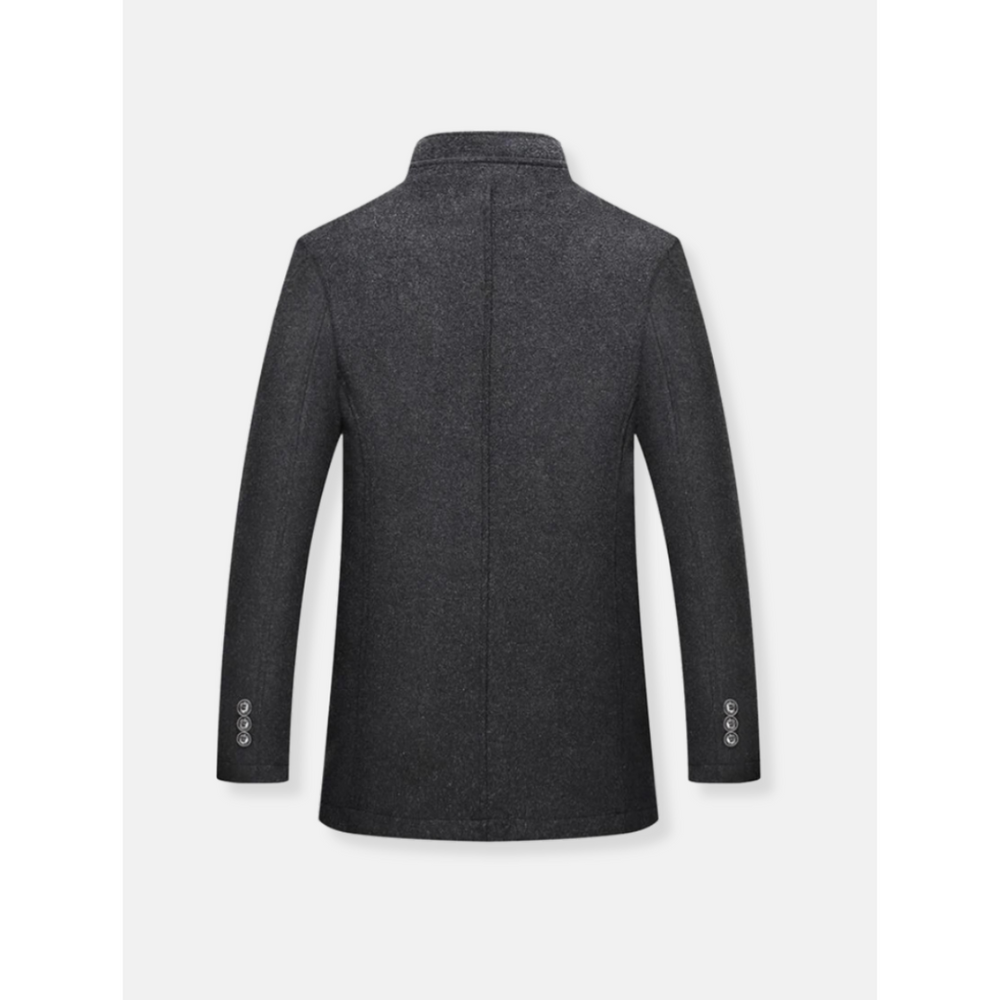 Mantel Herren Winterjacke | Stehkragen mit Innenfutter und Knopfleiste