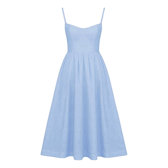 Abendkleid Damen | Spaghettiträger Midi Ausgestellter Rock