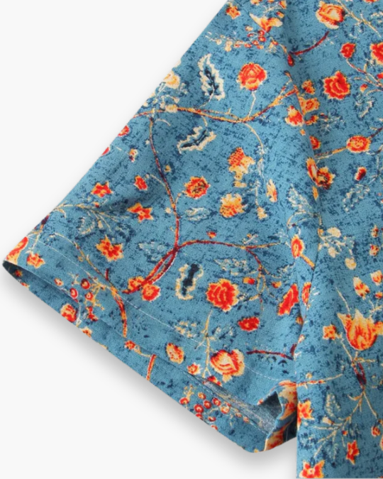 Herren Stilvolles Sommer Hemd | Elegantes Blumenmuster