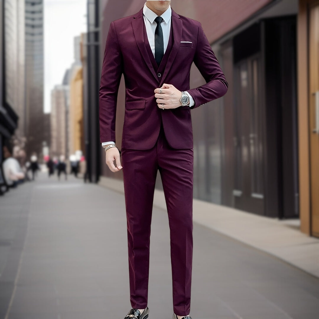 Herren Anzug 3-teilig Slim Fit | Hochzeitsgäste Zeitlos Klassisch Festlich
