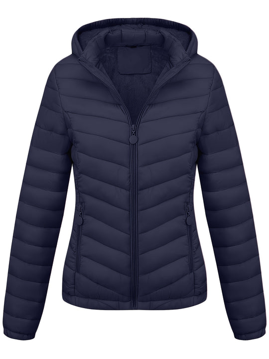 Damen Winterjacke Kapuze | Gesteppt mit Reißverschluss