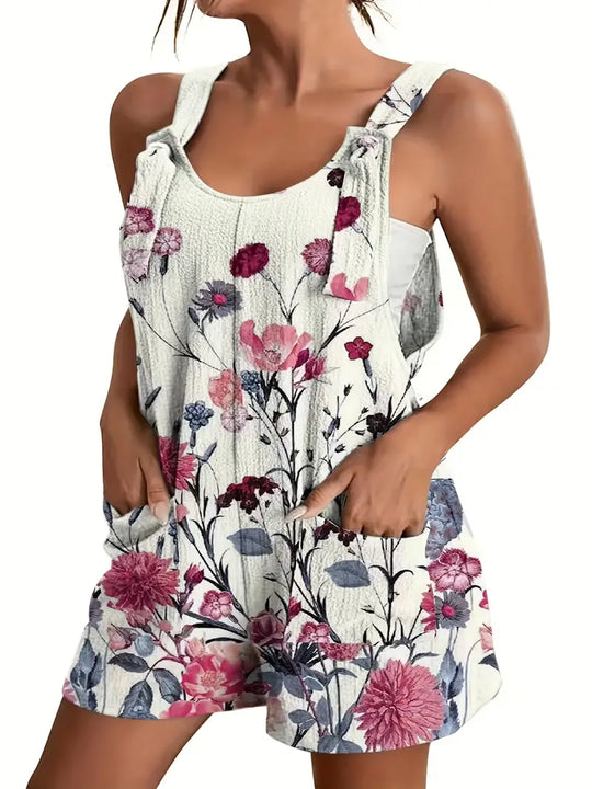 Zara – Fröhlicher Kurzer Jumpsuit Mit Blumen Und Verspielten Details