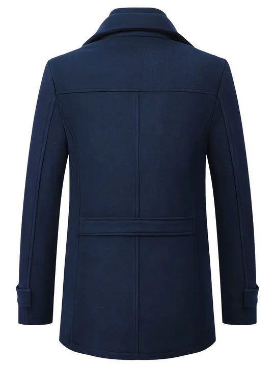 Mantel Herren Winterjacke | Stehkragen mit Reißverschluss und Brusttaschen