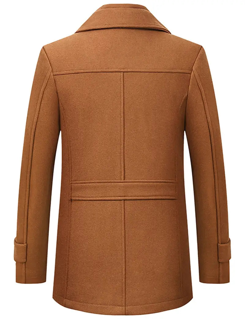 Mantel Herren Winterjacke | Stehkragen mit Reißverschluss und Brusttaschen