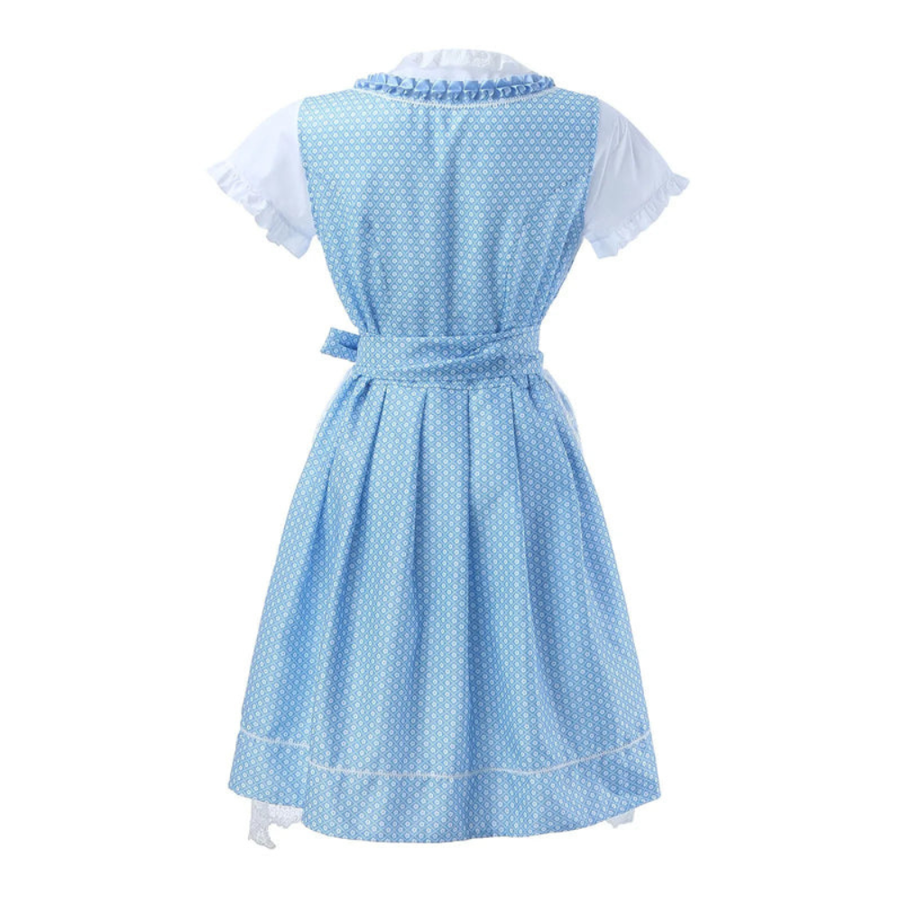 Damen Klassisches Dirndl Kleid | Mit Spitzenbesatz am Saum