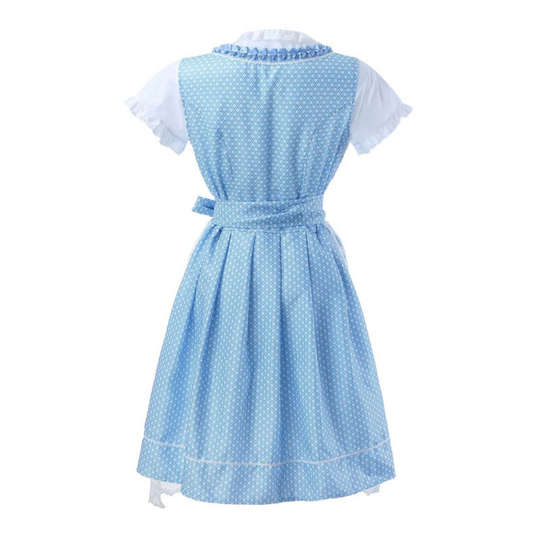 Damen Klassisches Dirndl Kleid | Mit Spitzenbesatz am Saum