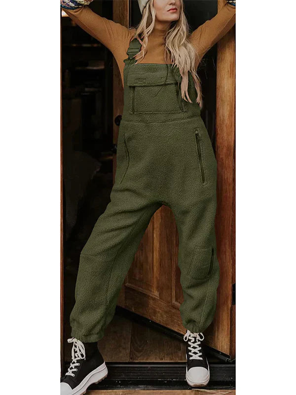 Carla - Thermischer Fleece-Jumpsuit Mit Reißverschlusstaschen Für Damen