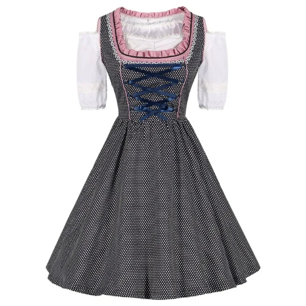 Damen-Bayerisches Dirndlkleid | Gemusterter Stoff