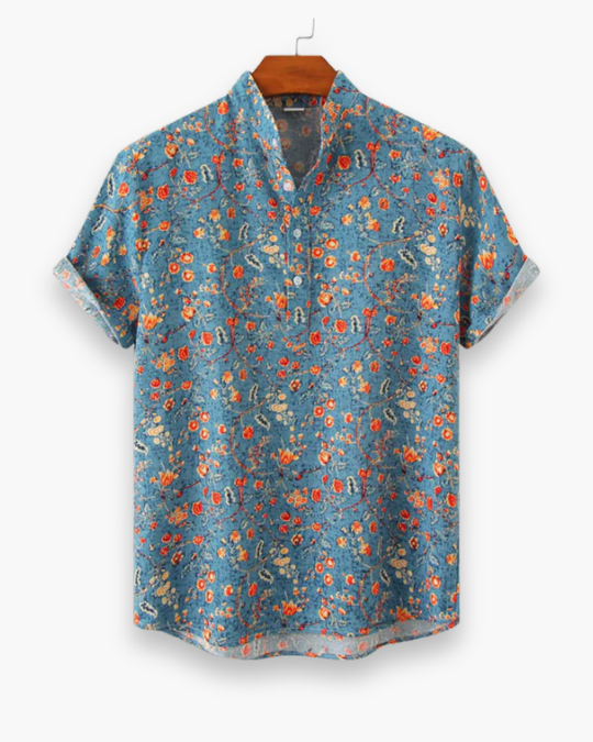 Herren Stilvolles Sommer Hemd | Elegantes Blumenmuster