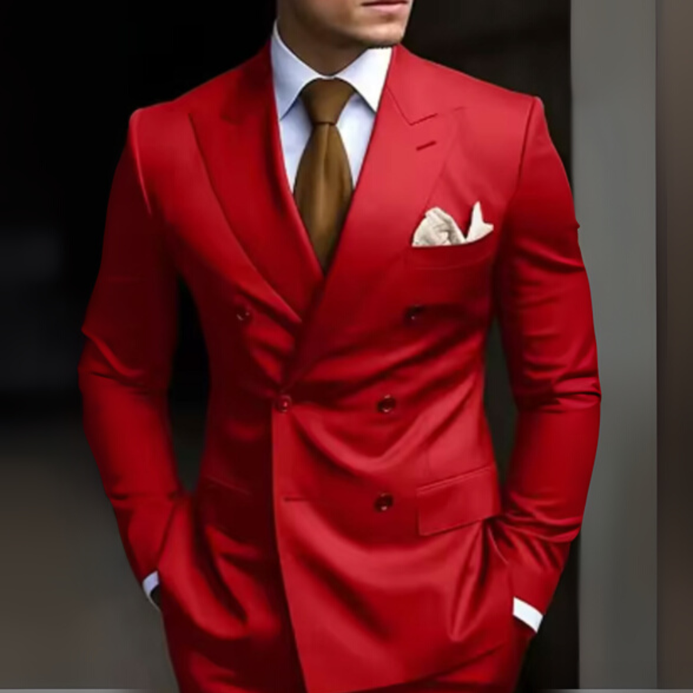 Herren Anzug Zweiteilig | Zweireiher Look für Büro & Anlass