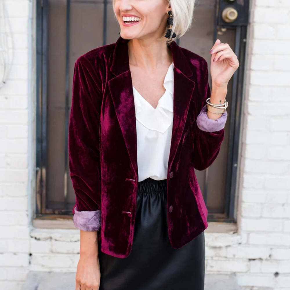 Damen Blazer mit Knöpfen | Langer Schnitt