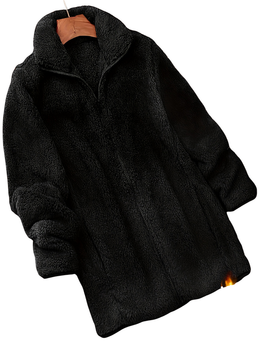 Winterjacke Damen Teddy Style | Mit Stehkragen und Reißverschluss