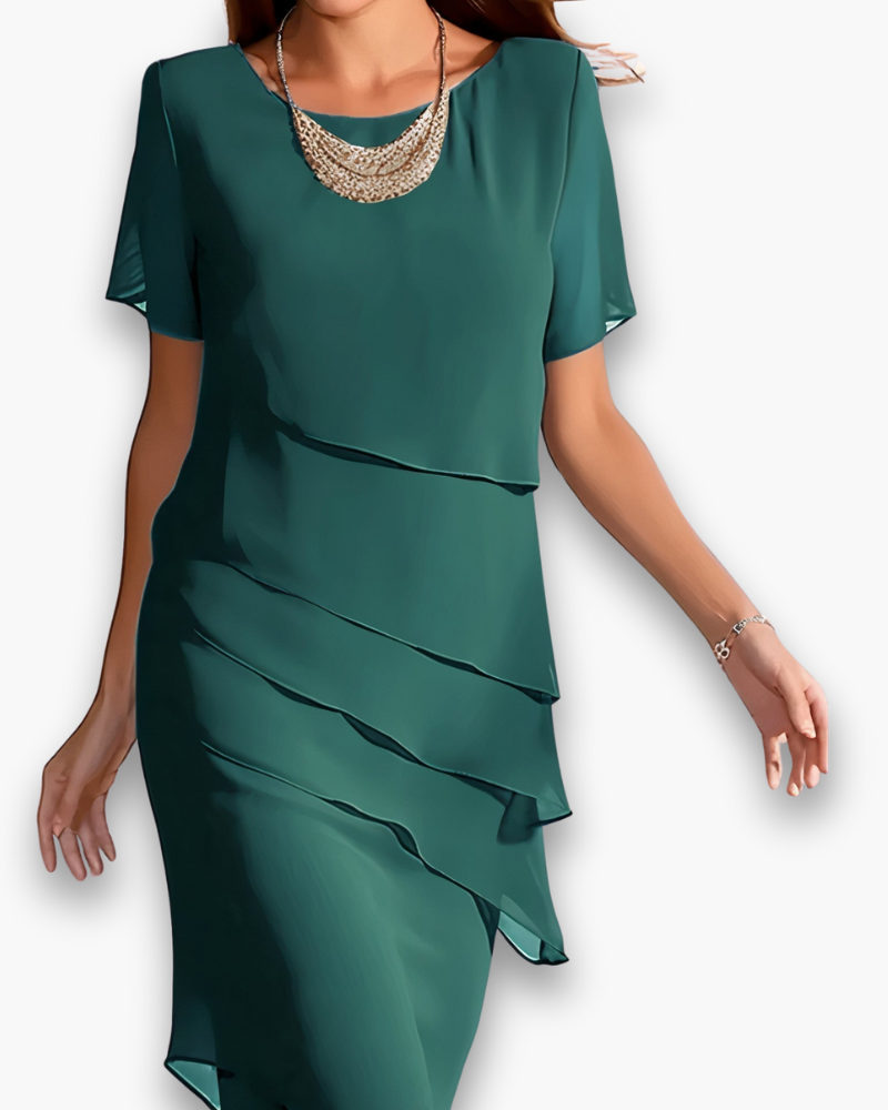 Damen Festliches Gestuftes Kleid | Midi