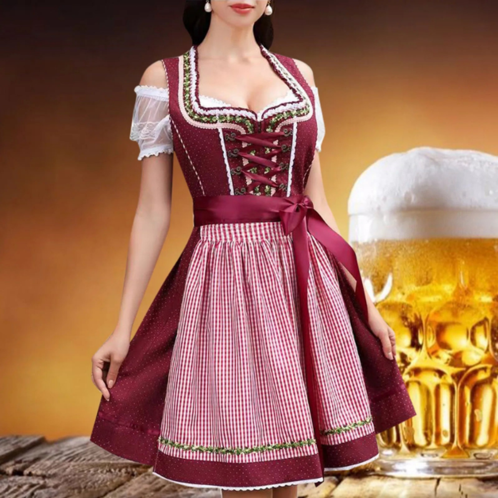 Damen Kurzes Dirndl Kleid | A-Linien Rock