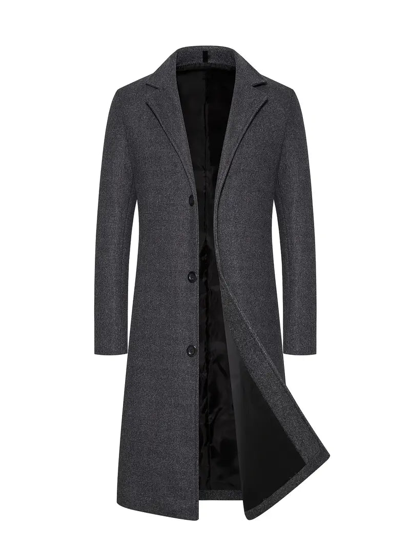 Mantel Herren Winterjacke | Klassisches Design mit Langarm und Knopfleiste