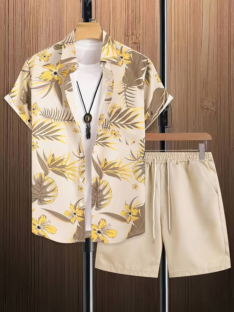 Nate – 2-Teiliges Set Mit Blumenblatt-Print Für Herren