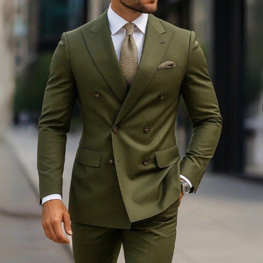 Herren Anzug Zweiteilig | Zweireiher Look für Büro & Anlass