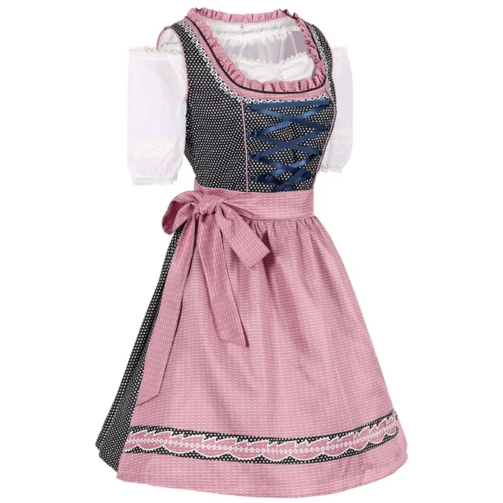 Damen-Bayerisches Dirndlkleid | Gemusterter Stoff