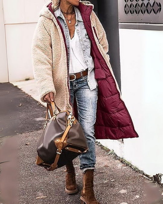 Winterjacke Damen Lang Kapuze | Offenes Design